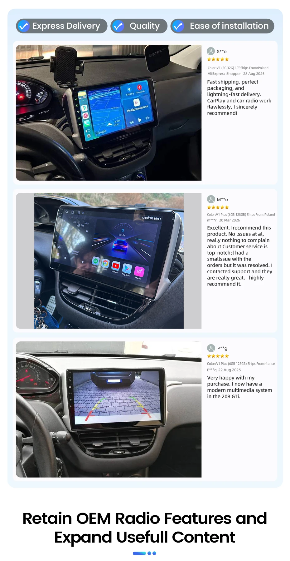 Junsun Android Auto Autoradio für Peugeot 2008 208 2012 2013 2014 2015 2016 2017 2018 Multimedia Wireless Apple CarPlay Intelligente Systeme IPS Touchscreen Stereo Videoplayer 2 Din Autoradio Head Unit Navigation BT GPS 4G WIFI FM AM DSP RDS SWC – Detail 3