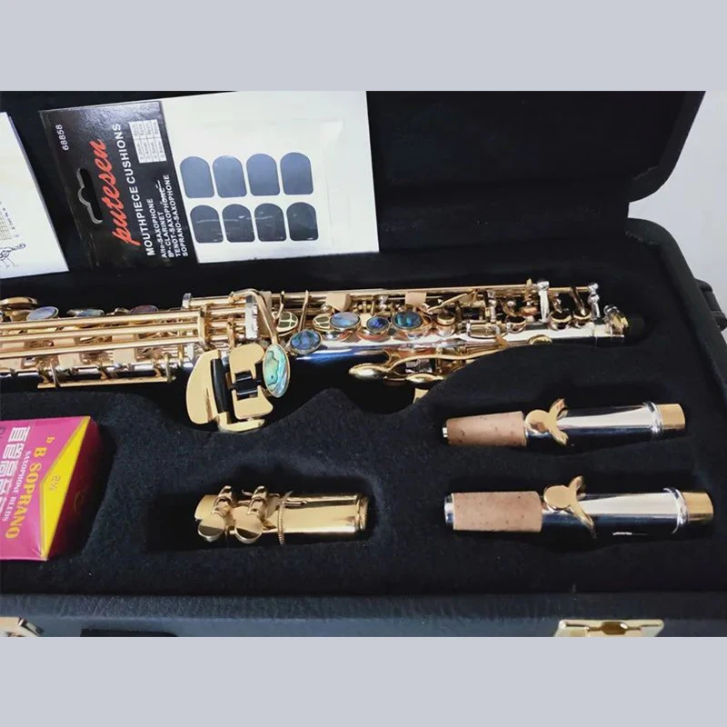 

New Arrival Straight saxophone S-992 playing professionally Japan Soprano saxophone silver plated BB Music instrument