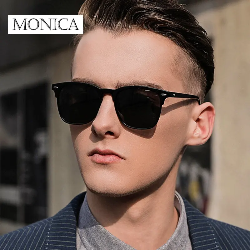 Polarized Sunglasses Men 2024 Retro Mirror Square Sunglasses Vintage Anti-Glare Driver\'s Sun Glasses For Men Oculos luxury shade