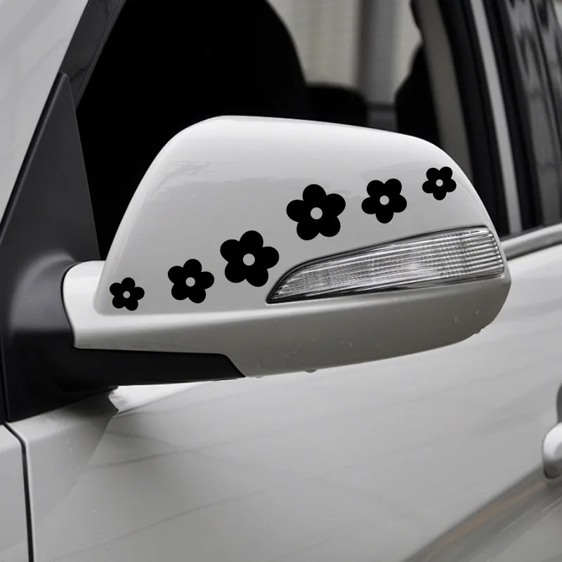 Colorful Flowers Car Interior Rearview Mirror Stickers Car DIY Cosmetic Mirror Cell Phone Case Laptop Decoration Vinyl Decals