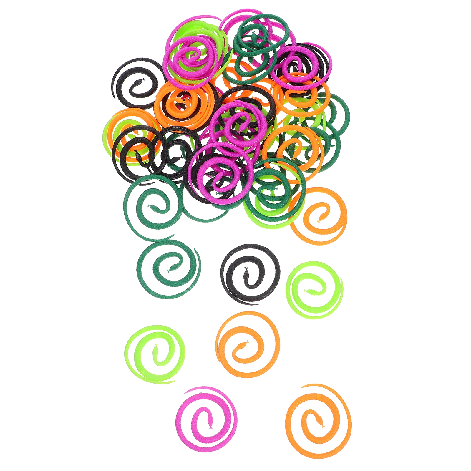 50 stks Speelgoedslang Levensechte Slang Realistisch Plastic Halloween Decoratie Prank Supplies Mini Slangen voor Kinderfeesten