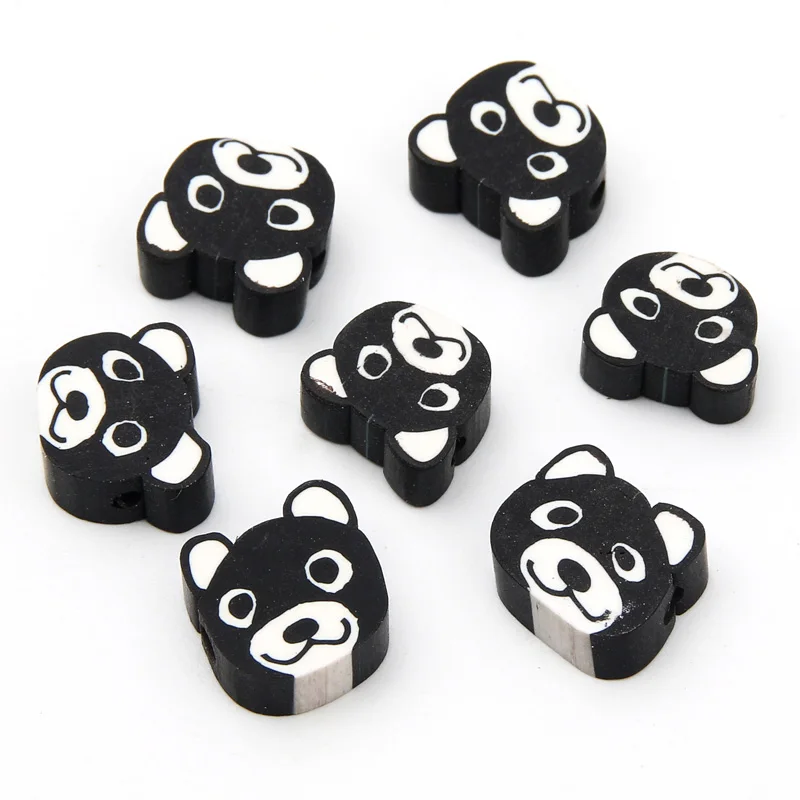 20/50/100pcs Cartoon Animal Polymer Clay Beads perline distanziali allentate fatte a mano per gioielli che fanno accessori per collana braccialetto