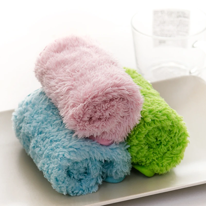 10PCS Fluffy Rags for Home Household Cleaning Cloth Super Absorbent Kitchen Towels Microfiber Bathroom Plush Cloth Dropshipping