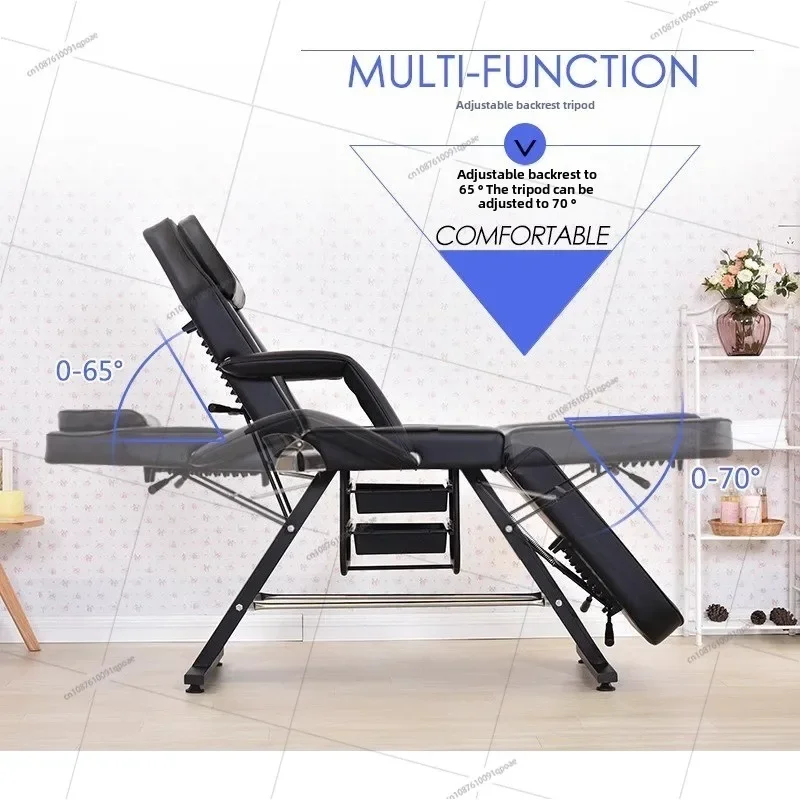 Facial Chair, Tattoo Chair Massage Bed Salon Bed with Hydraulic Stool for Professional Massage Facial Lash Beauty Treatment Spa