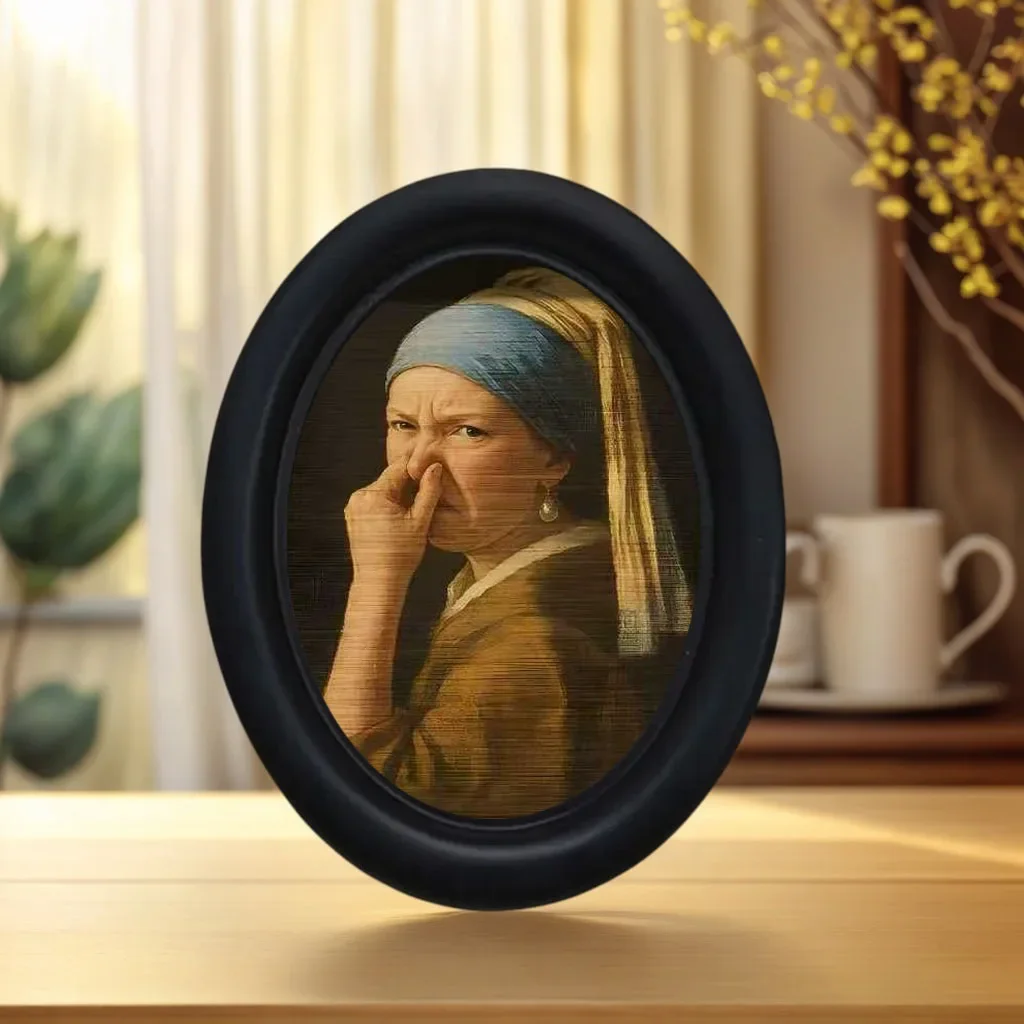 T-1 Piece of Mini Girl Wall Decor with A Quirky Girl Pattern, Framed Decorative Painting with Funny and Exaggerated