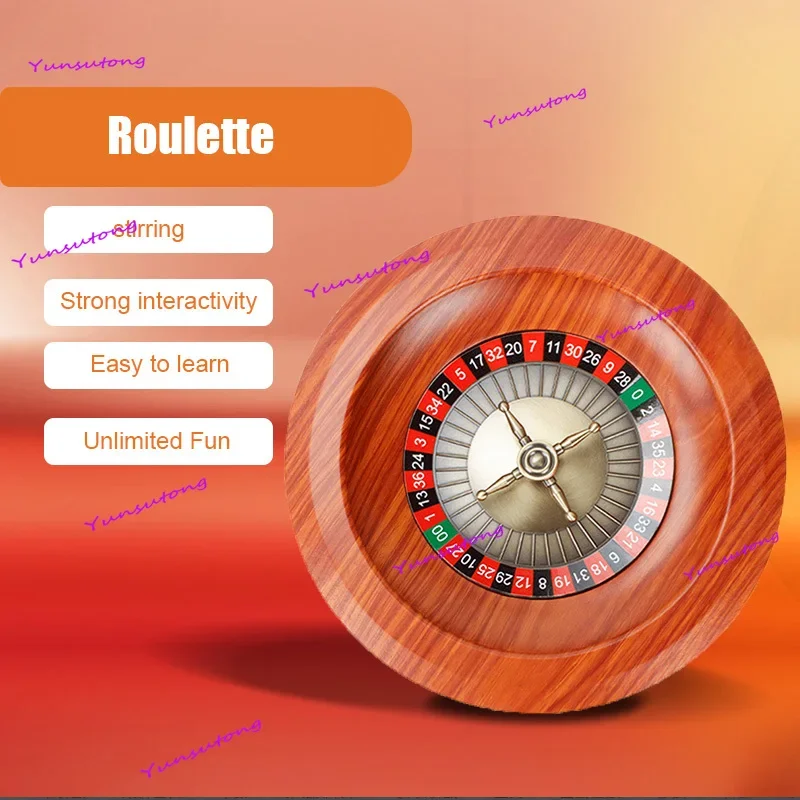 

Russian Roulette 12 inch Lucky Wheel Texas Holdem Lucky Large Wheel Wooden Lucky Draw Props Entertainment Supplies Board Game