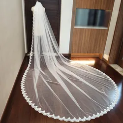 Customized Lace Edge Long Wedding Veil 3m/4m/5m Single Layer White/Ivory Bridal Veil Wedding Accessories Velo de Novia
