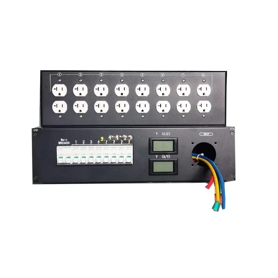 50Amp Twist Lock Inlet 220V 240V Power Distribution Rack Distro Panel Box for Stage Lighting