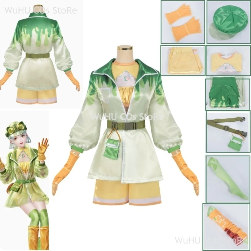 

Костюм для косплея Game Infinity Nikki, милый костюм Лолиты для девочек, зеленое женское платье на Хэллоуин, шляпа лягушки, носки, униформа, вечерние игровые наряды