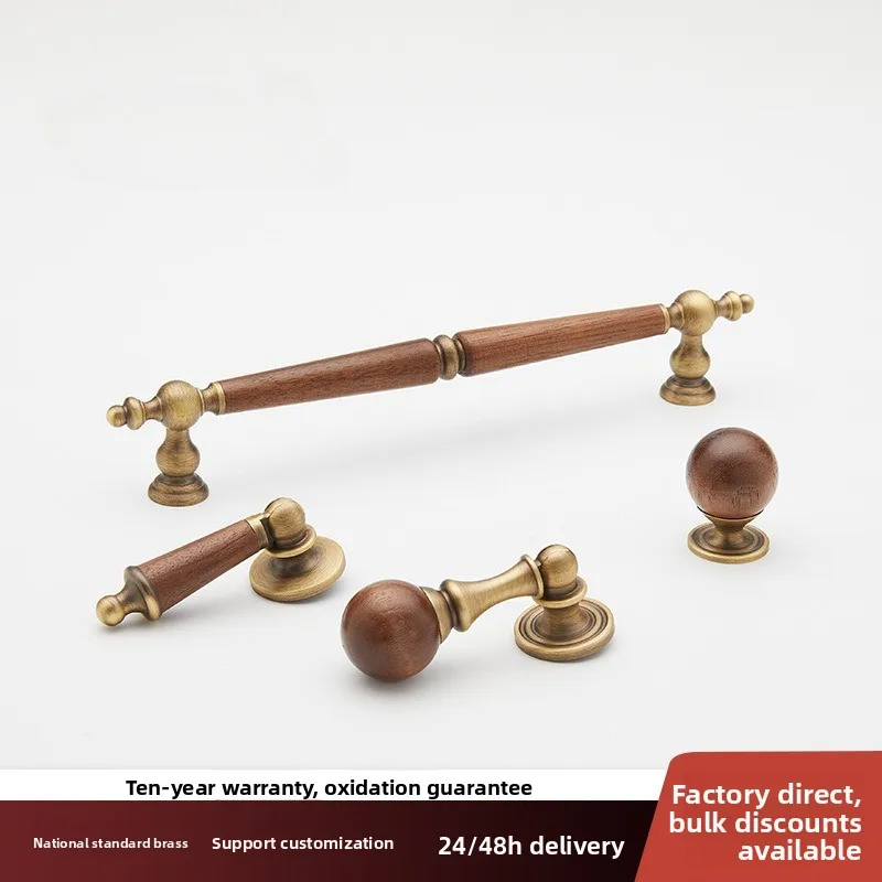 Fan Copper Xijiangyue Bronze Retro Log Style Furniture Cabinet Door Handle Drawer Brass Handle