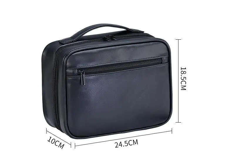 Zipper PU Leder Männer Business Tragbare Lagerung Tasche Toilettenartikel Organizer Frauen Reise Kosmetik Tasche Hängen Wasserdichte Waschen Beutel – Detail 14