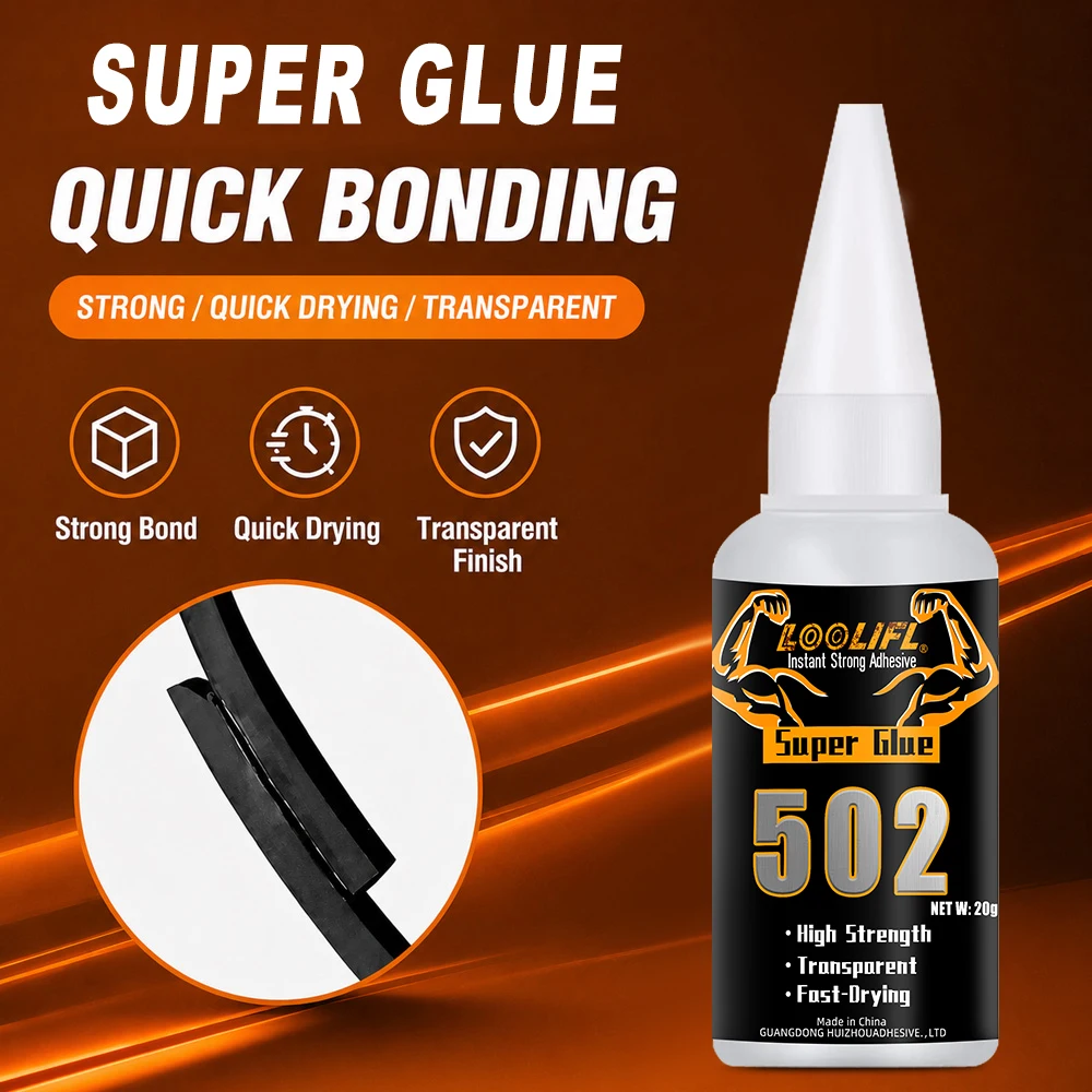 502 Superkleber 20g Mehrzweck-Flüssigkleber für Kunststoff - Verklebt Holz, Metall, Gummi, Keramik und Leder - Industriestärke-Klebstoff