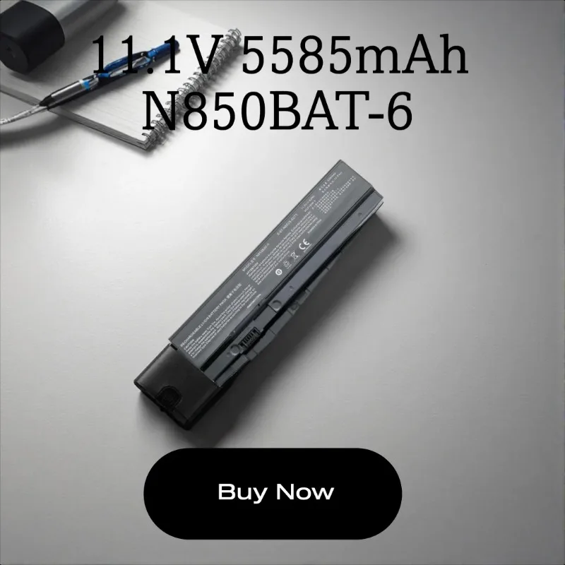

High Quality 11.1V 5585mAh N850BAT-6 Laptop Battery for Clevo N850 N850HC N850HJ N870HC N870HJ1 N870HK1 N850HJ1 N850HK1 N850HN