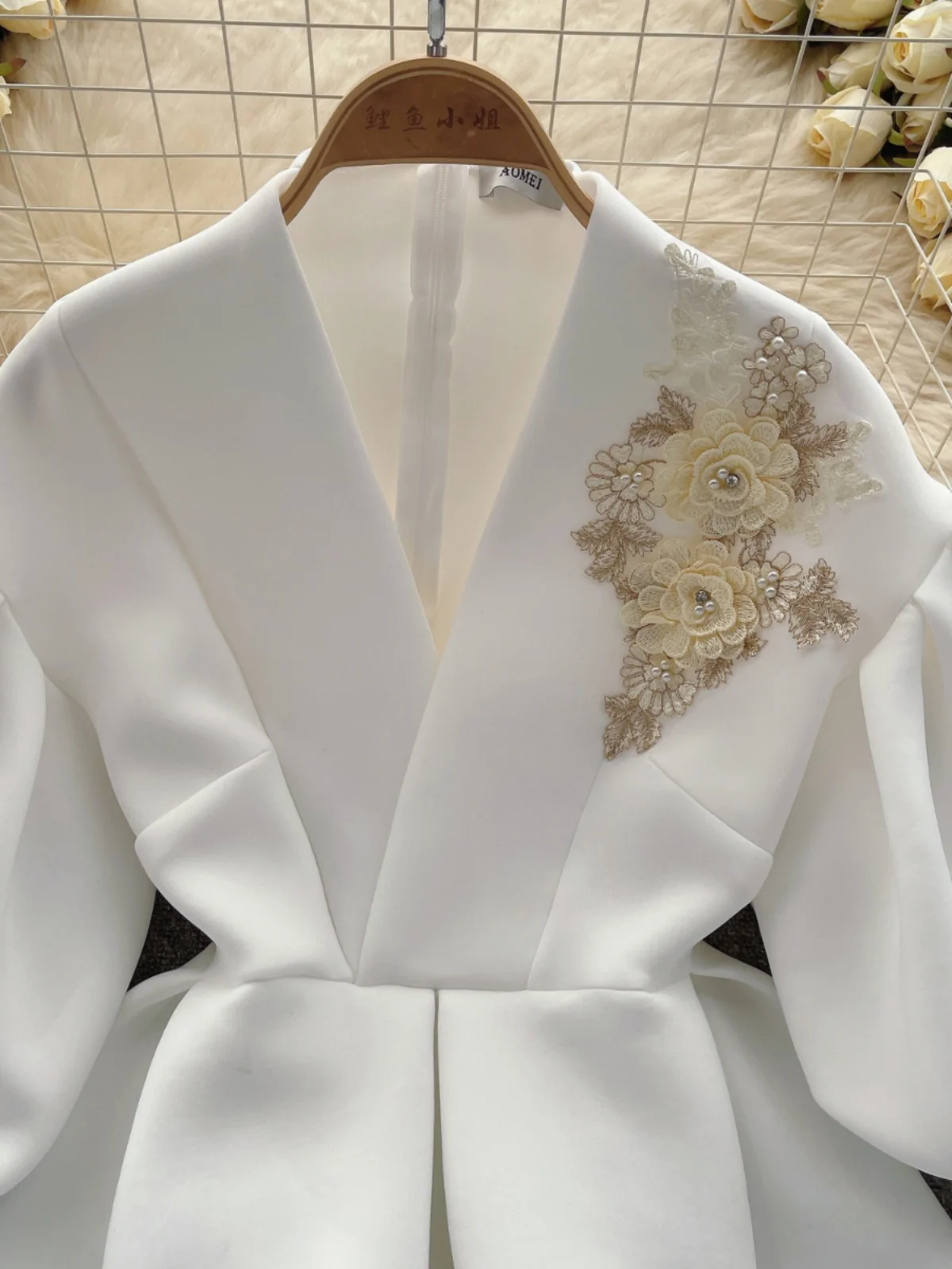 

Ele V-ne Bubble Sve irt Женский летний модный топ в Корейском стиле Long Sve Свободный крой irt Дизайн воротника-стойки