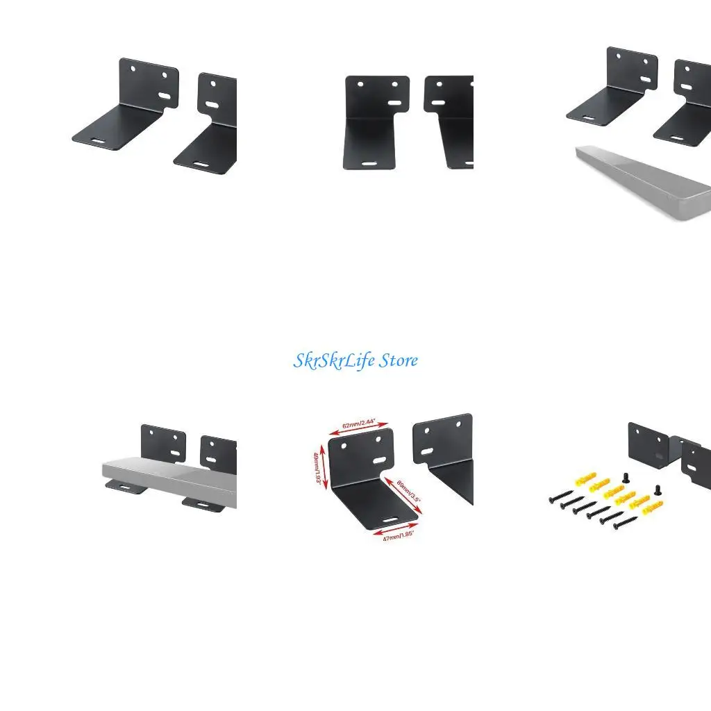 

E65E Soundbar Wall Mount Universal Sound Bar Wall Brackets Works with Most Soundbars Adjustable Removable Mounting
