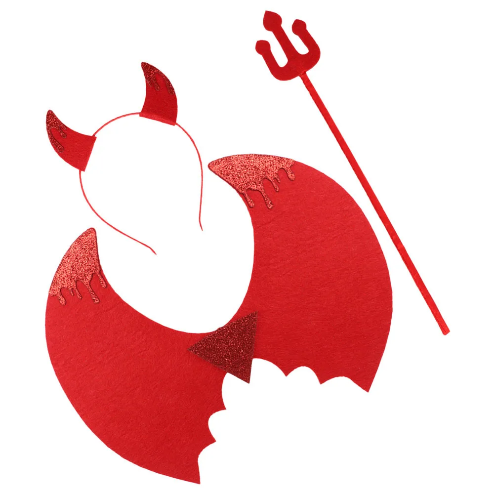 1 Juego de disfraz de diablo para niños, conjunto de Cosplay de diablo encantador, vestido de fiesta de Halloween, accesorios de Cosplay, disfraz de fiesta