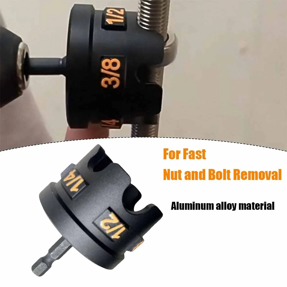 Metal Nut Zipper Drill Attachment for Fast Nut and Bolt Removal, Nut Remover Bolt Extractor Tool for Conduit Racks Socket Wrench