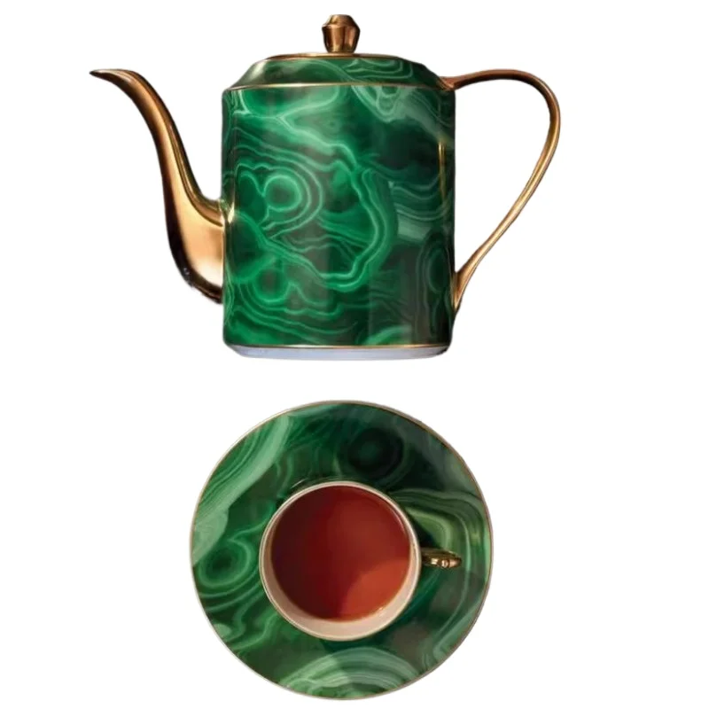 

24K gold-plated ceramic coffee cup, saucer teapot, teacup saucer set