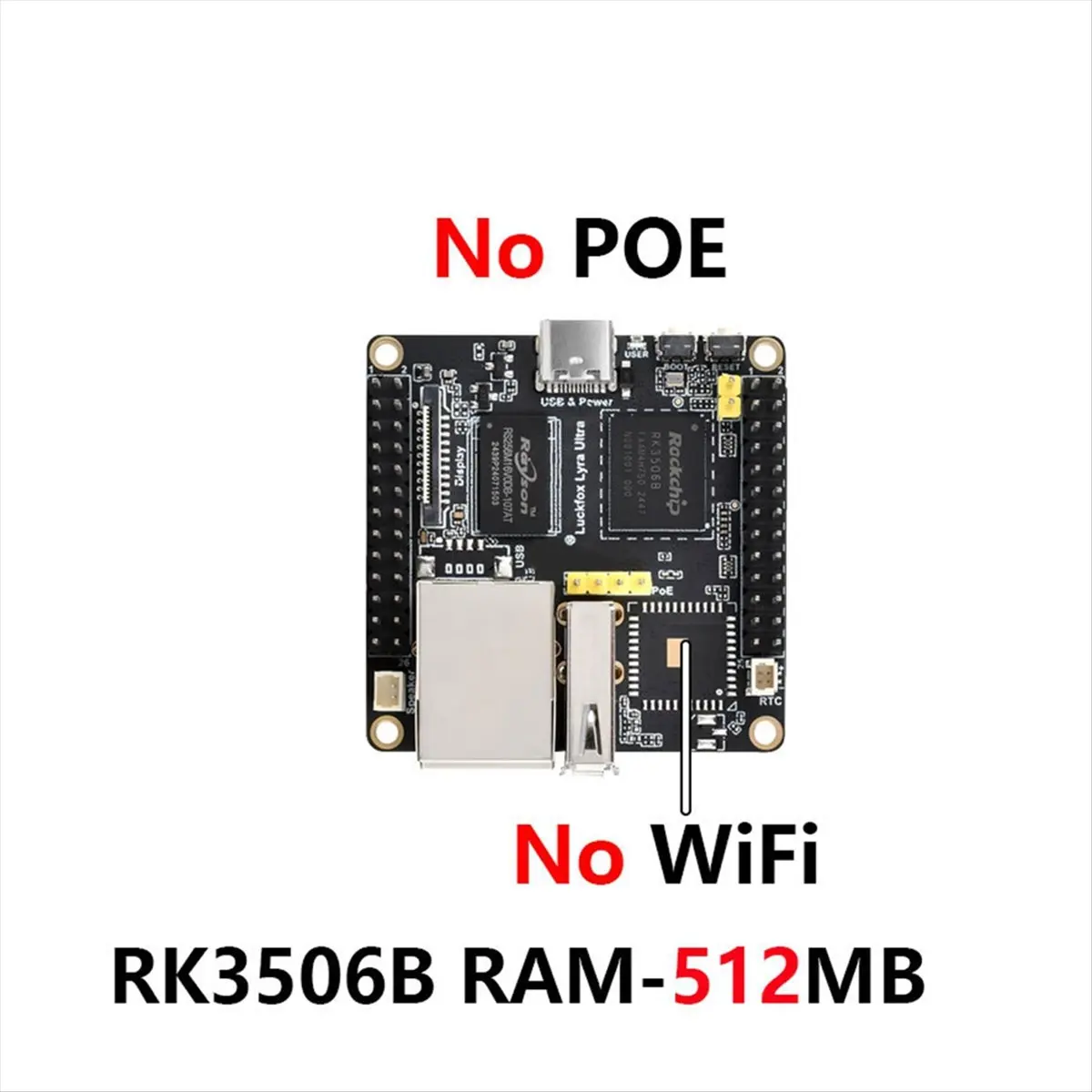 HDL Lyra Ultra RK3506B 8GB EMMC OnBoard, No WiFi6, No PoE with Audio and Display Port High-Performance Computing Module