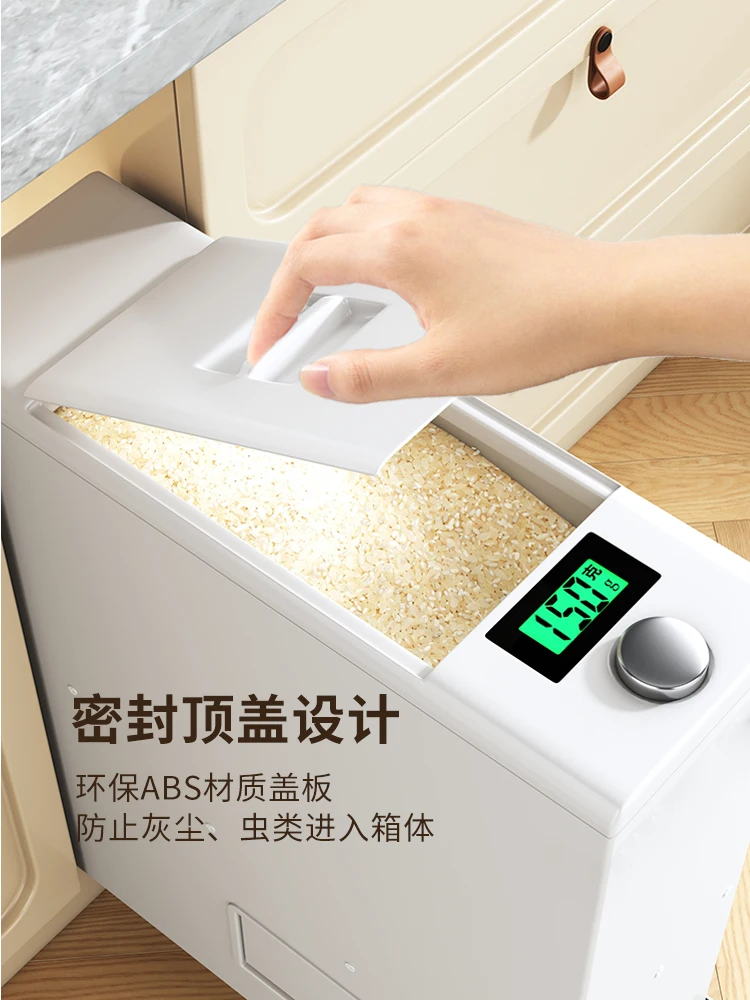 box cabinet, household moisture-proof and insect-proof rice bucket, metering pull-out type, rice storage surface pull basket