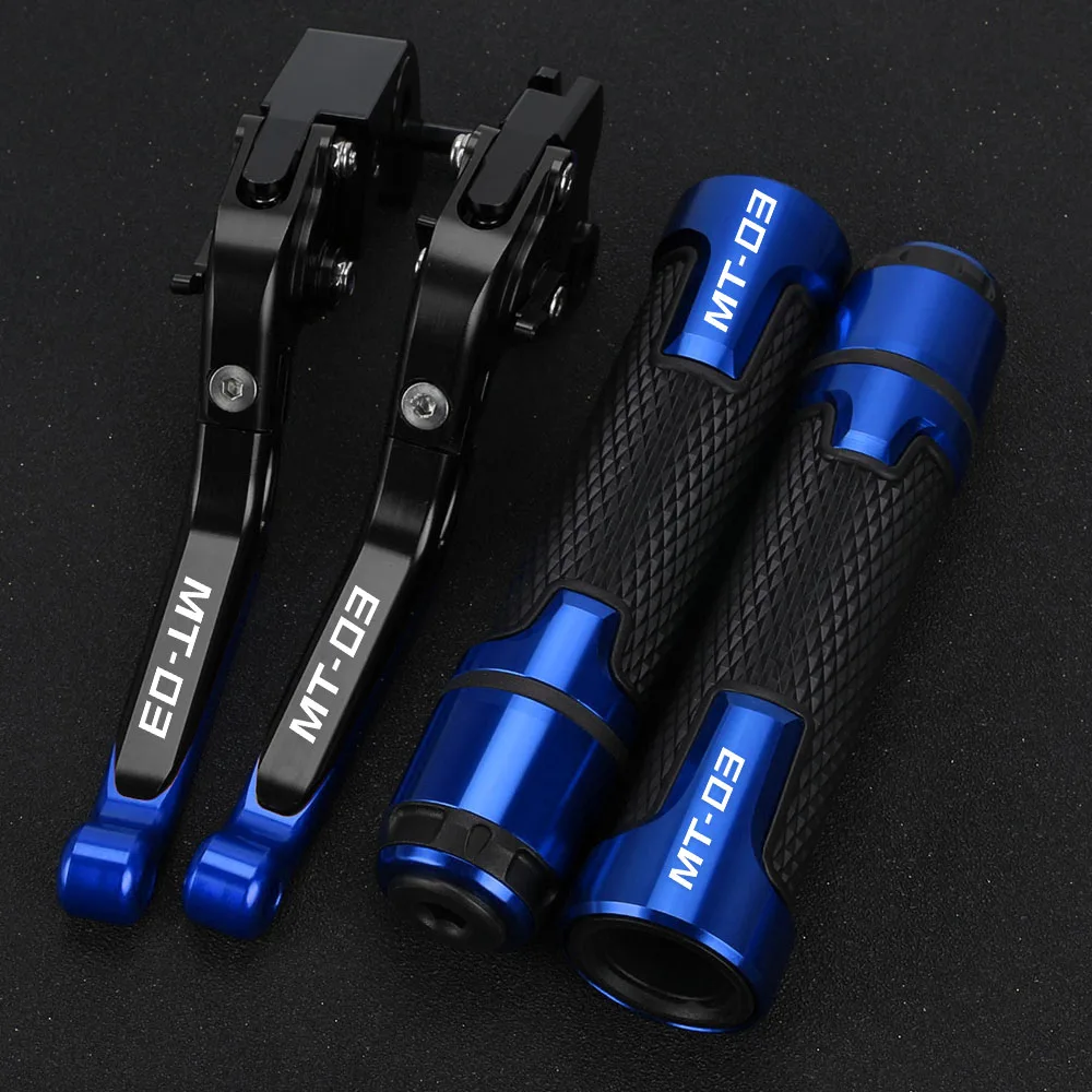 2023 For Yamaha MT-03 MT 03 MT03 Motorcycle Adjustable Brake Clutch Lever 2015 2016 2017 2018-2022 Folding Handle Hand Grips Set