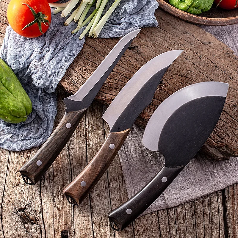 Forged Butcher's Knife Pig Killing Bone Shaving Cutting Knife Meat Fish Cleaver Sheep Slaughtering Camping BBQ Tool