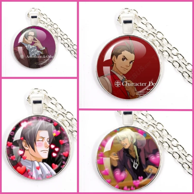 Accessoires de bijoux faits à la main, ronds de 25mm, pour jeu de déduction, dessin animé Ace-Attorney, cadeaux pour amis