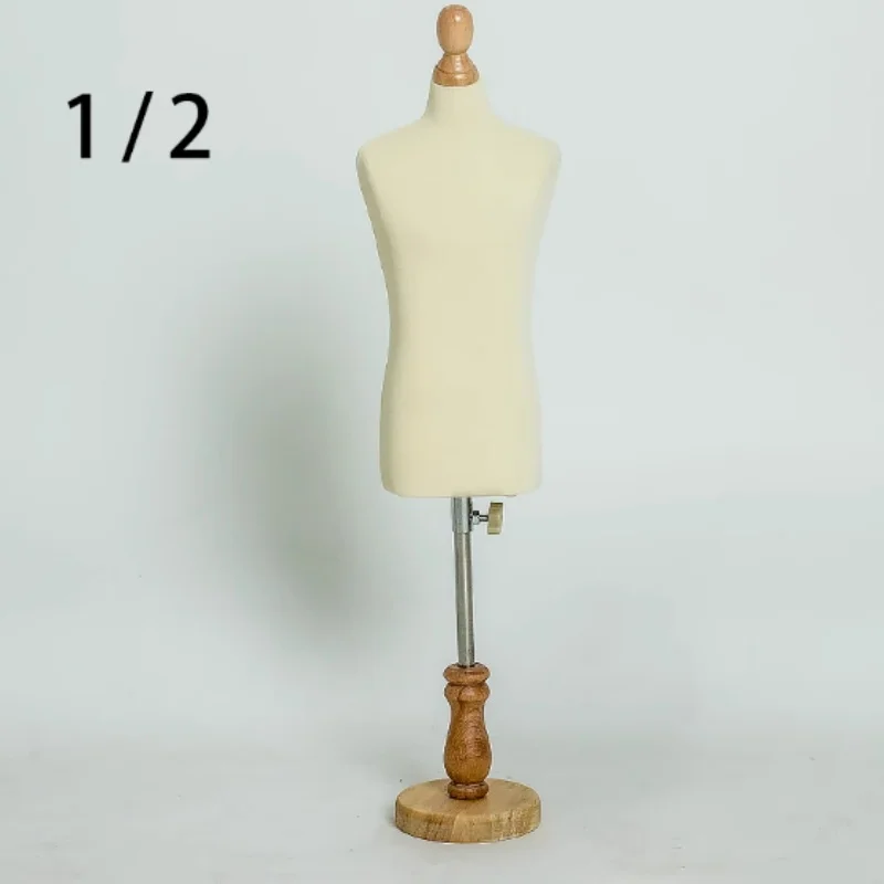 

Male Body Tailor's Mannequin Sewing for Man Clothes, Wood Base Busto Dresses Form, Standard 1:2 Scale, Jersey Bust Can Pin,C760