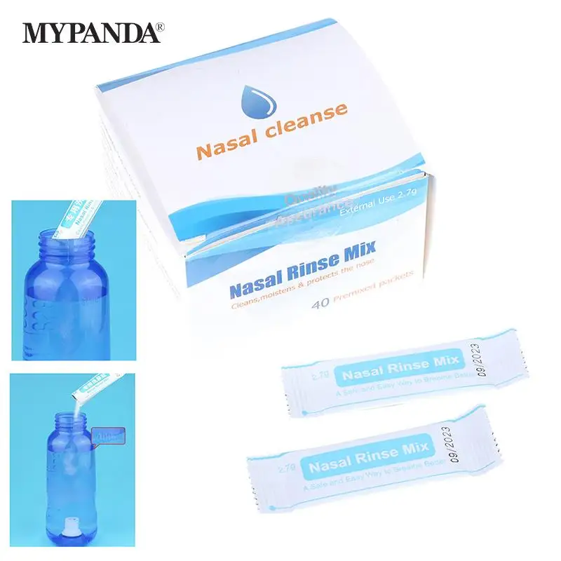 

10/20/40PCS Nasal Wash Salt Rinse Mix Allergic Rhinitis Relief Nose Cavity Protector Irrigation for 2.7g Adults Nose Cleaner