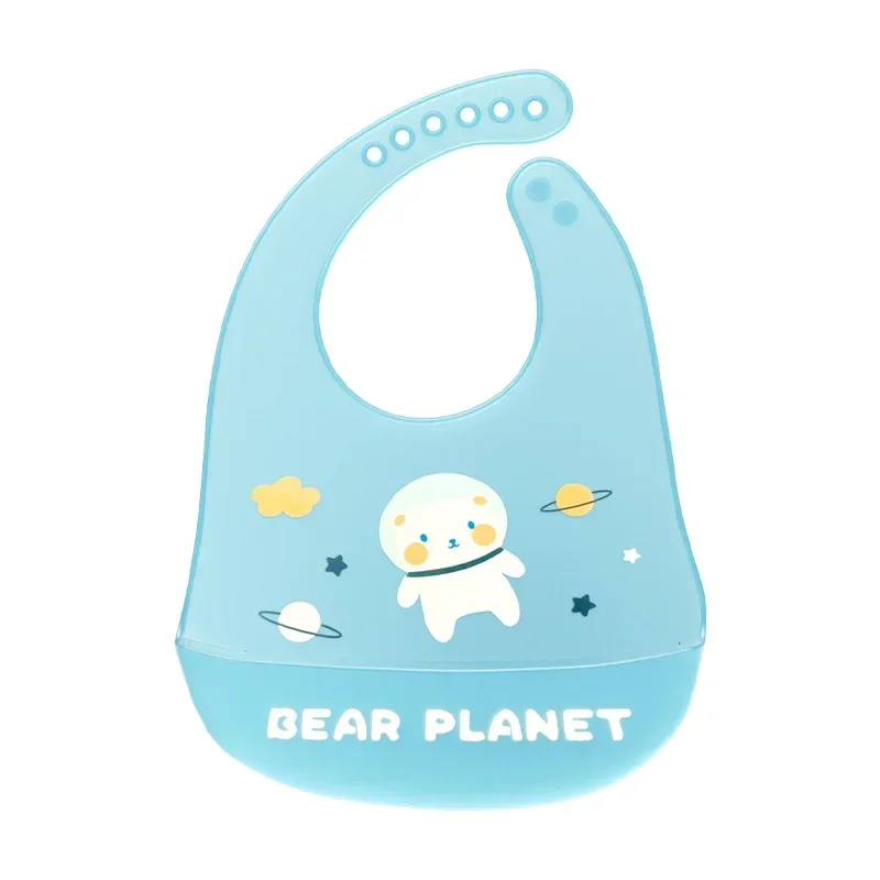 Waterproof Baby Bibs Baby Stuff Cute Cartoon Animal Printed Kids Bib Girl Boy Adjustable Soft Silicone Bib Baby Feeding Stuff