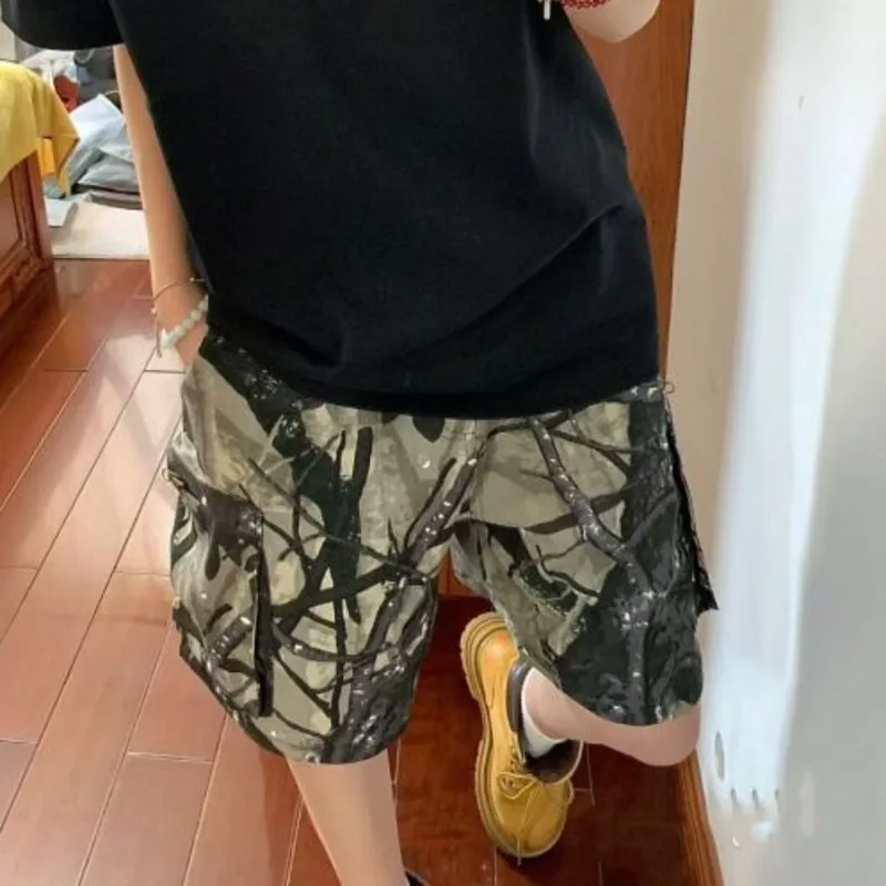 2000s Clothes Y2k Casual Pants Women Camouflage Workwear Shorts Men's Trendy Aesthetic Vintage Goth Trousers Female Booty Shorts