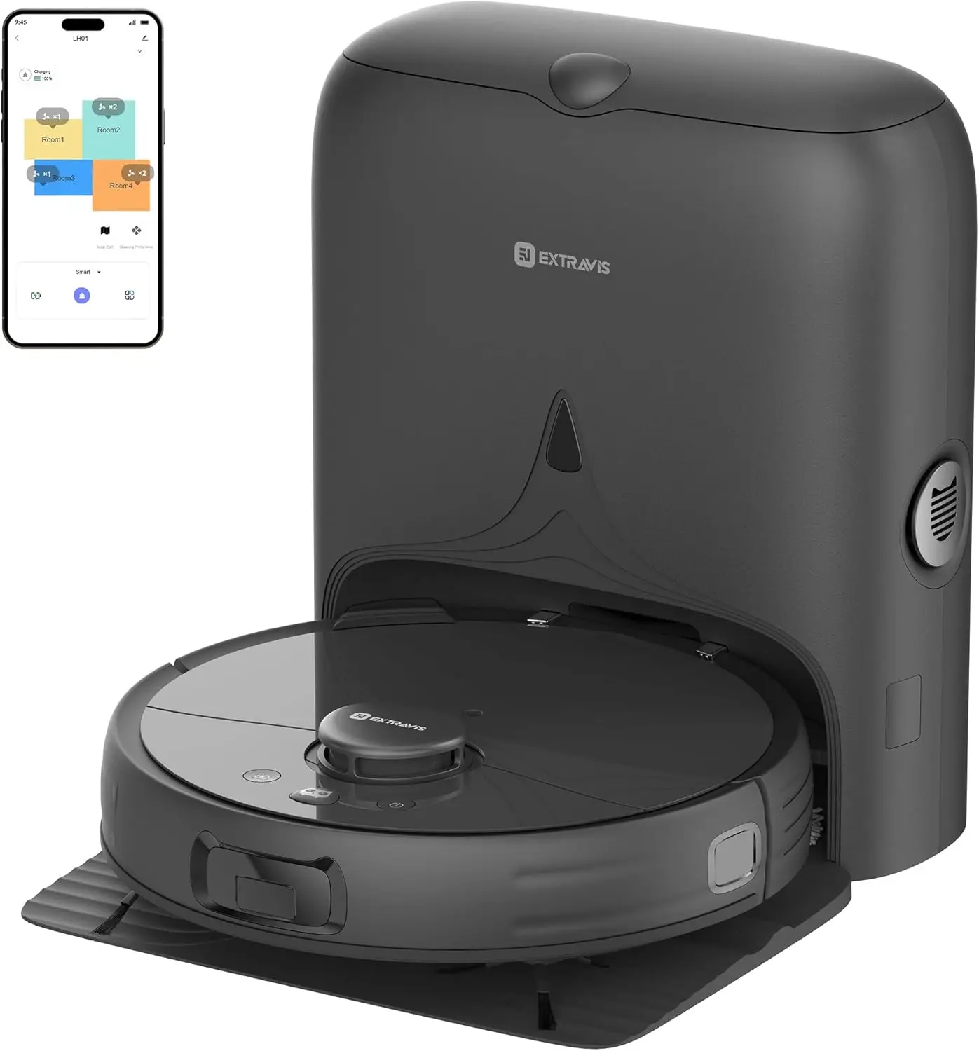 

Robot Vacuum and Mop V5 Tangle Cutter Technology for Pet Hair 8500Pa Suction Self Emptying Station for 75 Days LDS Navigation