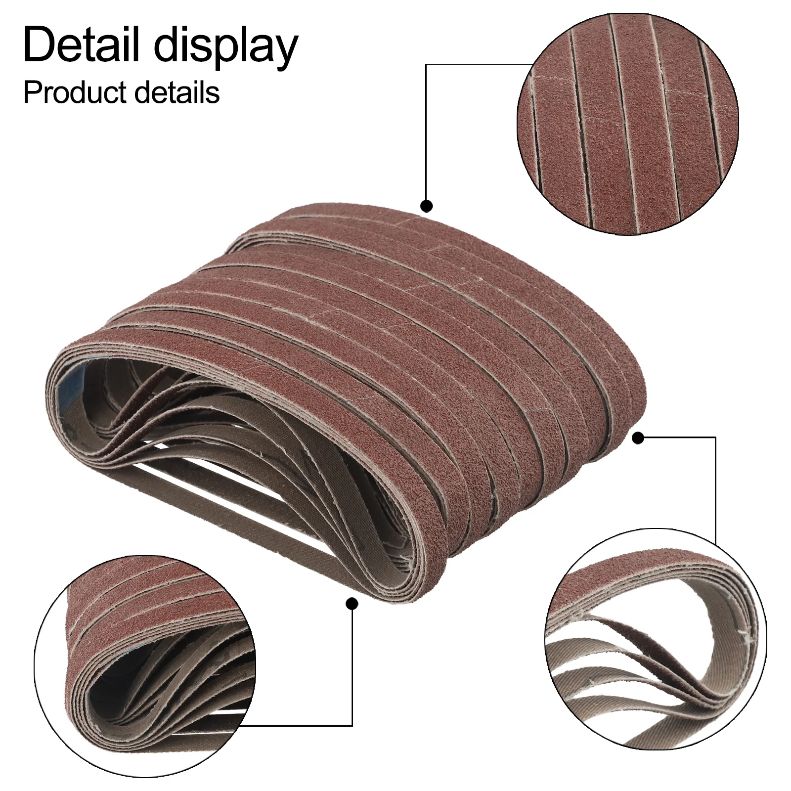 50Pcs Sander Abrasive Sanding Belts Set 40 60 80 120 Grit 330x10mm Belt For Power Finger File Sander Replacement Accessories