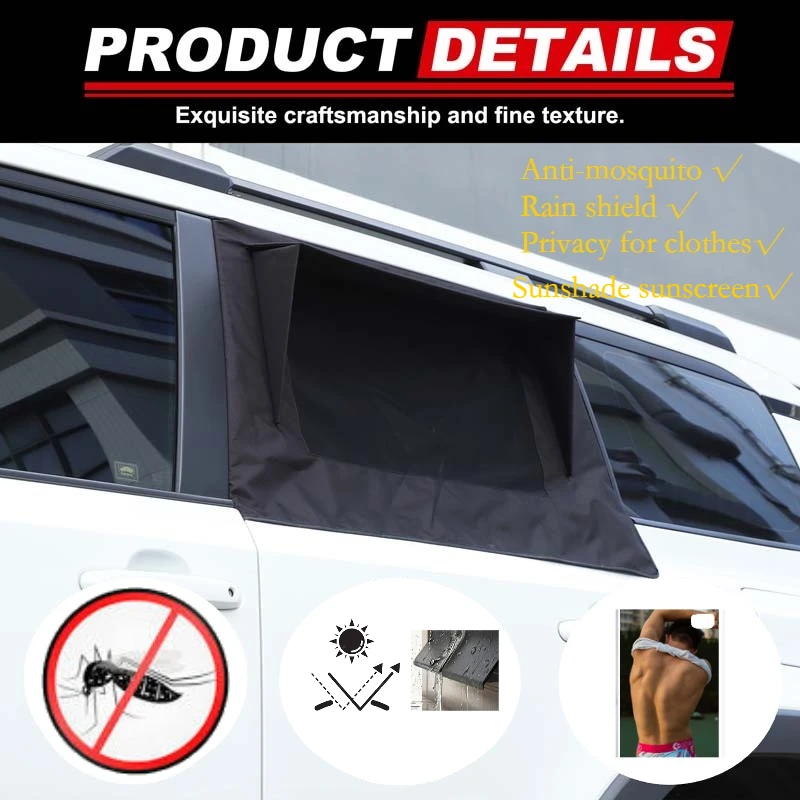 

For Toyota Prado LC250 Lexus GX 2024 2025 rear Doors and window covers Sun protection and mosquito protection Outdoor Auto parts