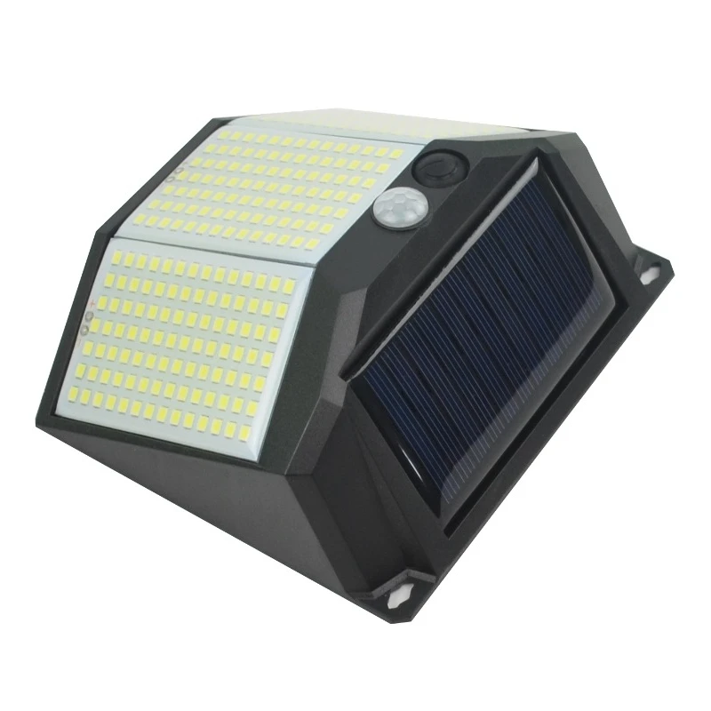 LED Solar Powered Outdoor Light Sensor de movimento PIR Street Wall Light, Luz solar impermeável para decoração de jardim, 3 modos, 432 LED, 294