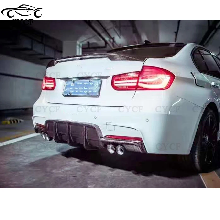 For BMW 3 series F30 F35 2012-2019 Carbon Fiber Car Rear Bumper Diffuser Rear Splitters Spoiler Back lip UP body kit