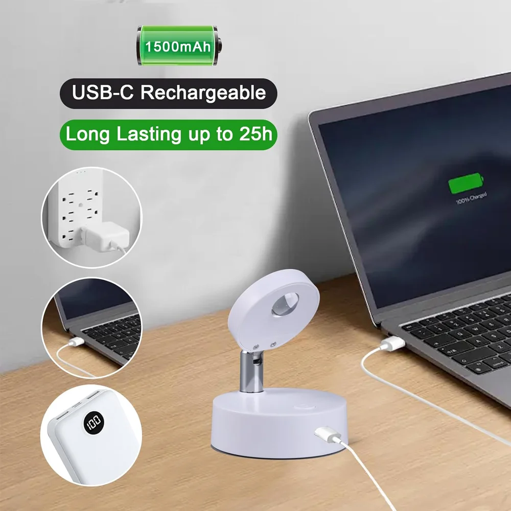 RGB وحدة إضاءة LED جداريّة مصباح قابلة للشحن ضوء الليل التحكم عن بعد للتدوير عكس الضوء غرفة نوم الأضواء اللاسلكية لديكور غرفة المعيشة