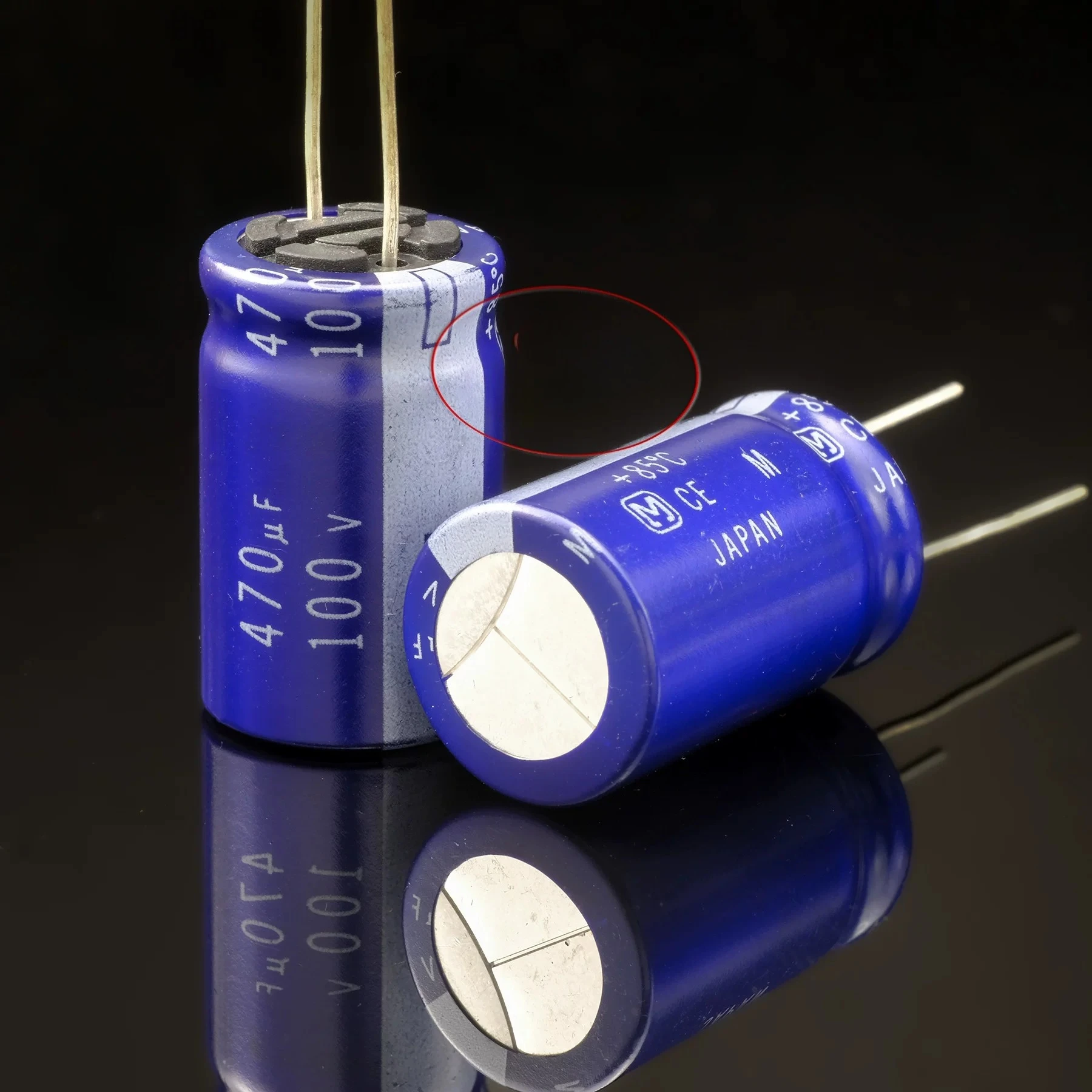 10pcs  Authentic for Panasonic 100V 470uF Amplifier Power Decoupling Filter Capacitor, Vintage Made in Japan
