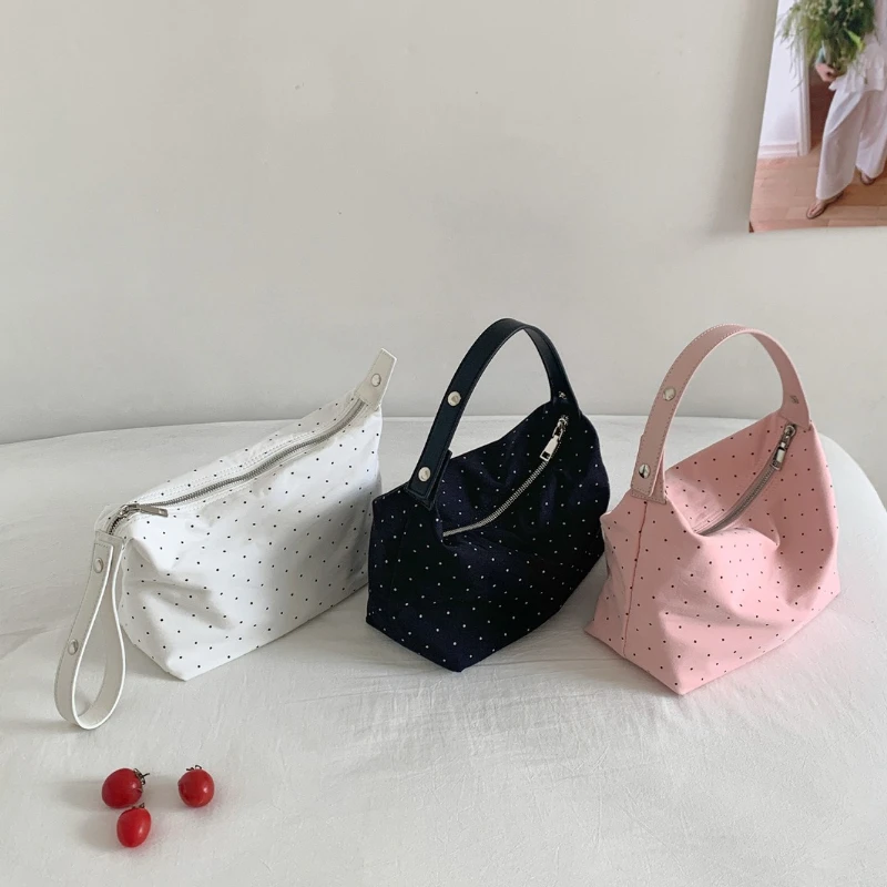

New Fashion Handbag for Women Polka Dot Casual Hobo Dumpling Bag High End Minimalist Niche Single Shoulder Underarm Bag