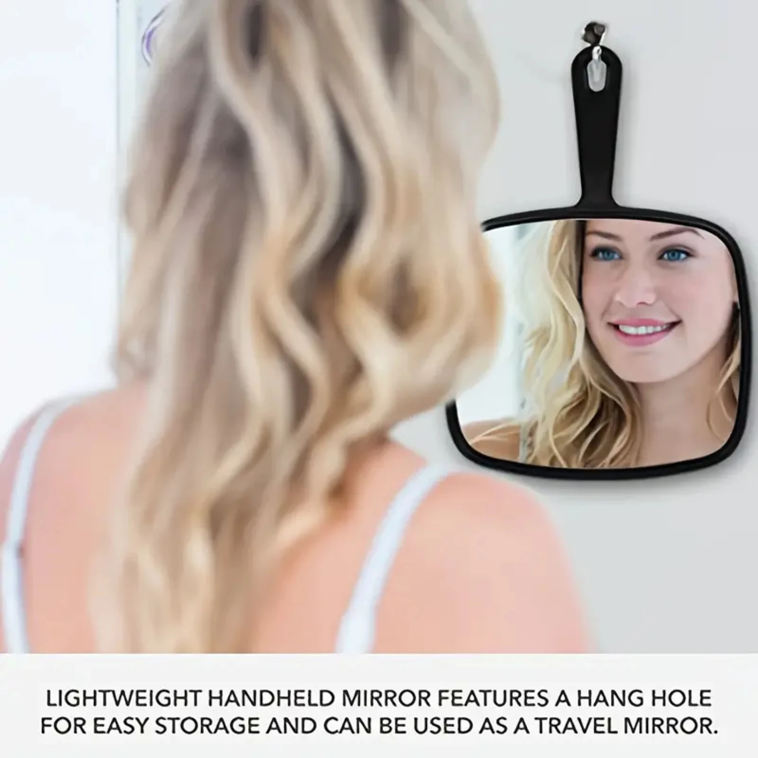 Large Distortion-Free Hand Mirror for Makeup with Portable Vanity - Multi-Purpose House Hand Mirror - 1 Pcs High-Quality Hand Ho