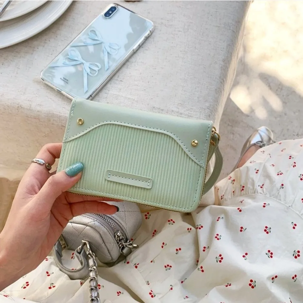 جديد بو الجلود محفظة المعصم المحمولة سعة كبيرة محفظة نسائية للعملات المعدنية سستة عملة الحقيبة المرأة