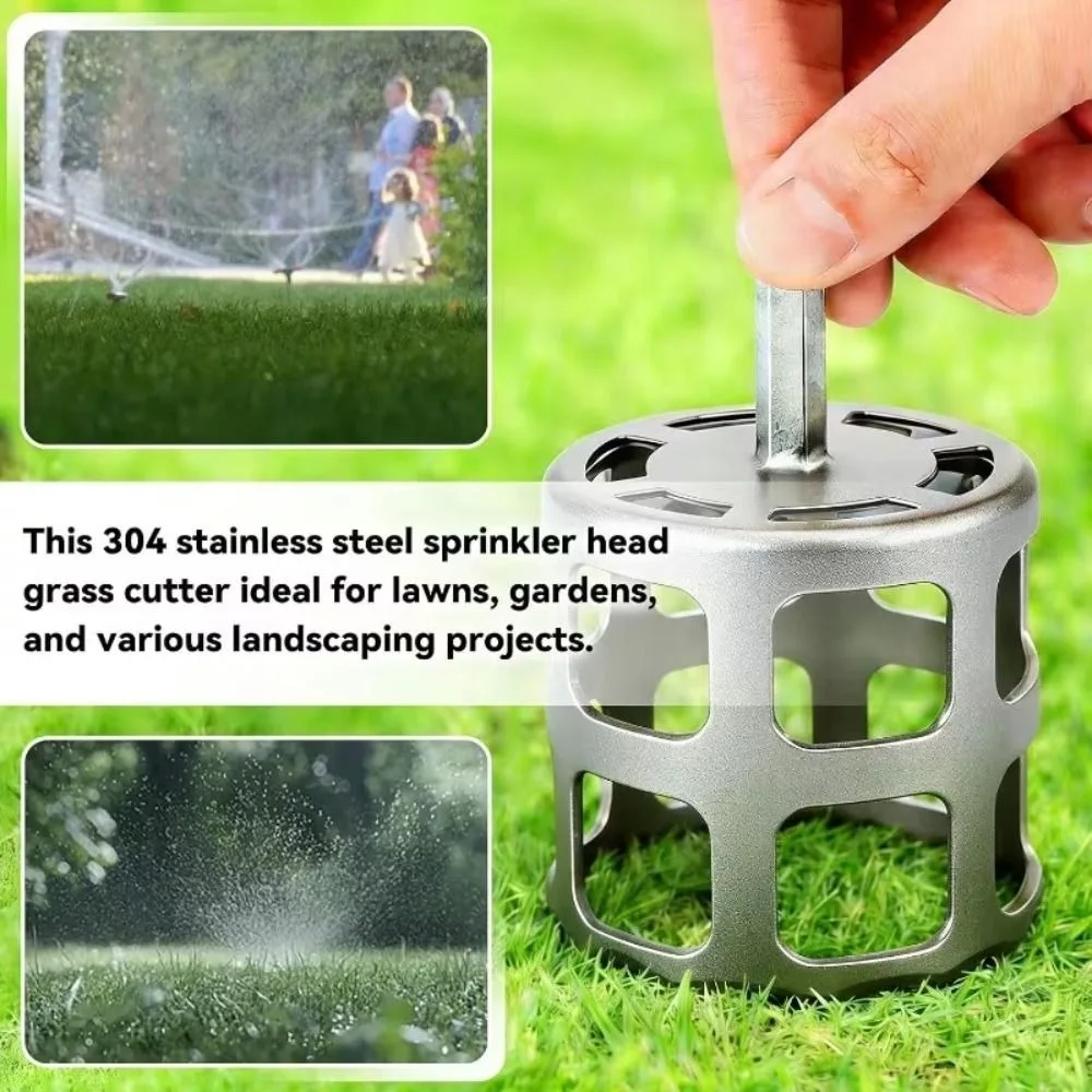 Stainless Steel Trimmer Sprinkler Head Tough Engineered Lawn Sprinkler Head Easy Attachment Efficiently Cuts