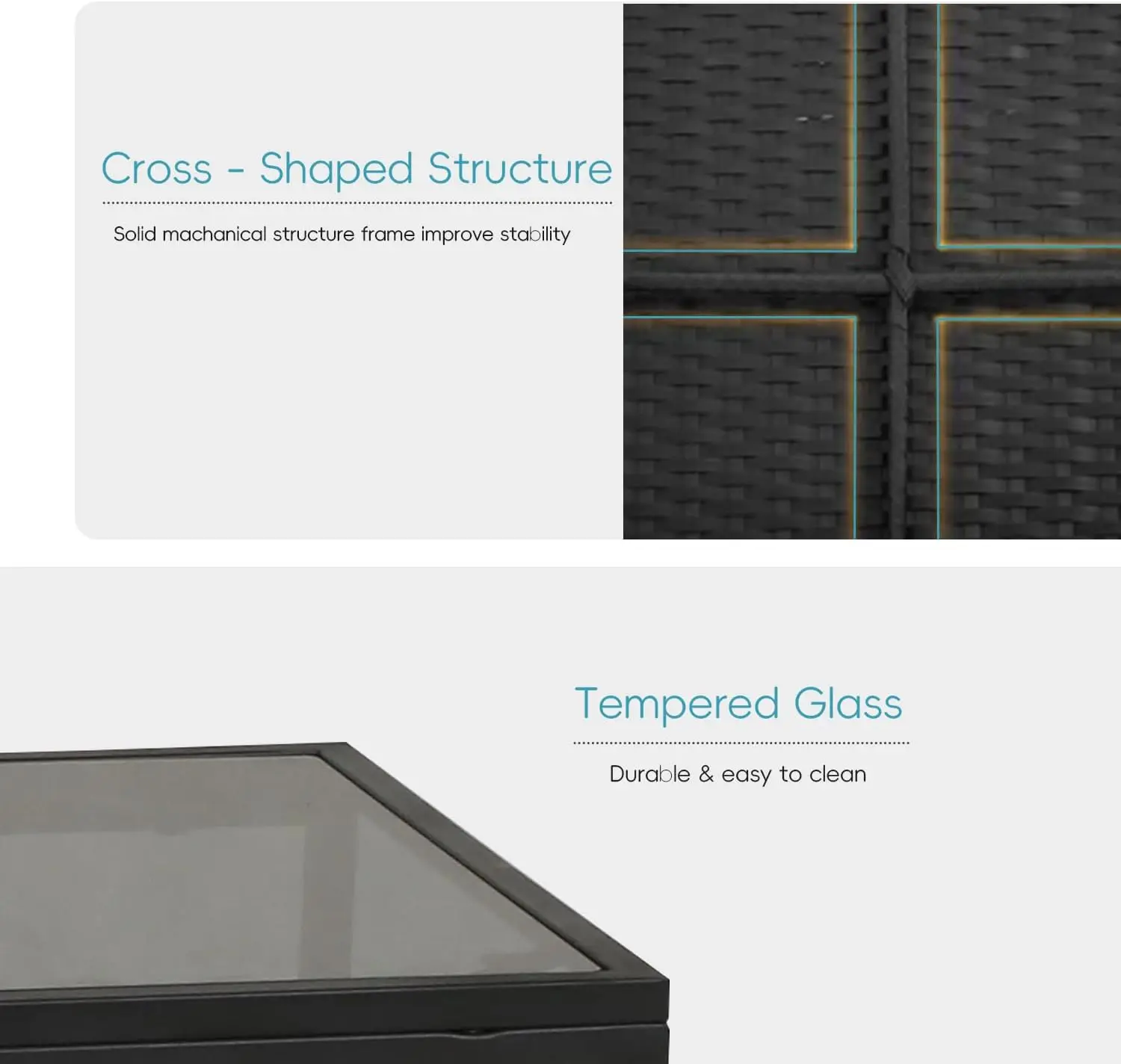 Gartenmöbel, Veranda möbel mit elastischem Rohr, Stück Terrassen set mit Glas tisch, Balkon möbel mit Metall