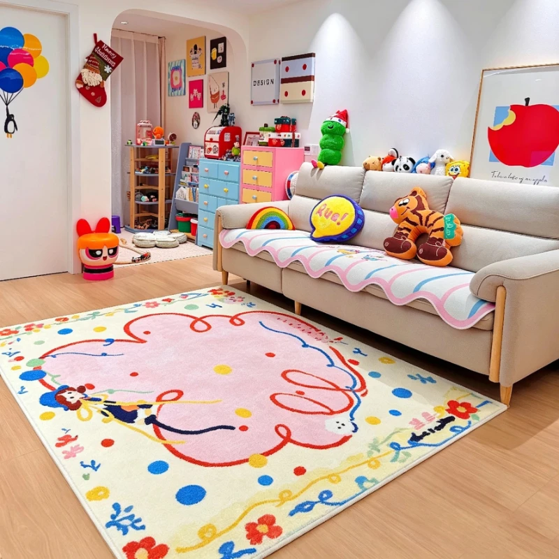 Dopamine Color Bedroom Decor Plush Carpet Fluffy Soft Study Floor Mat Large Area Carpets for Living Room Home Thick Washable Rug