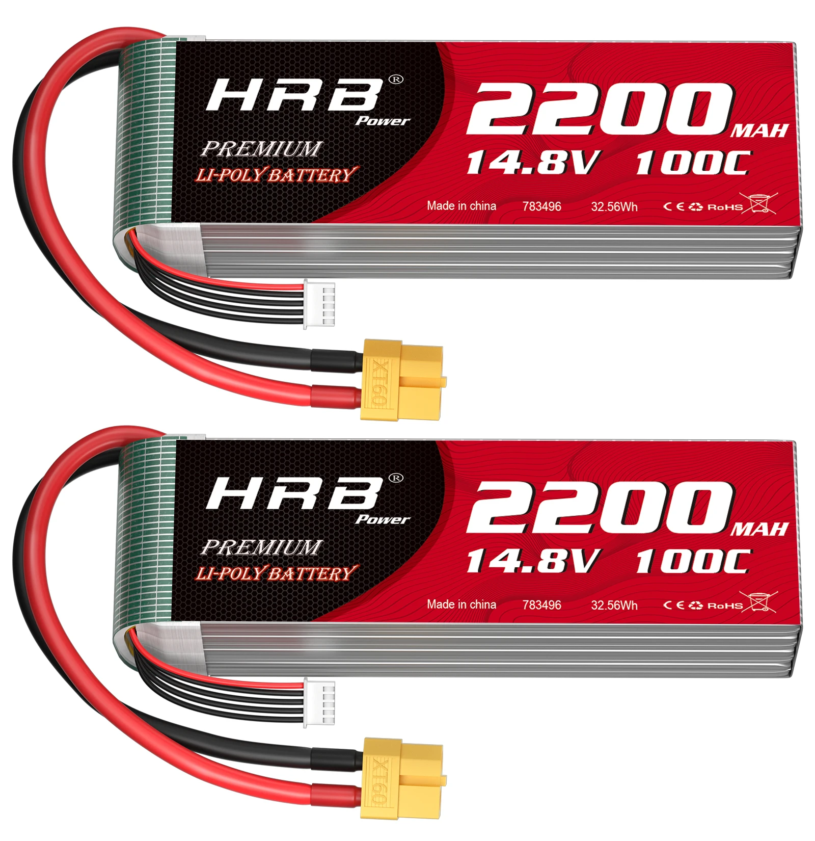HRB puissance 14.8V 4s 2200mah batterie Lipo 100C XT60 pour RC quadrirotor hélicoptère bateau voiture avion