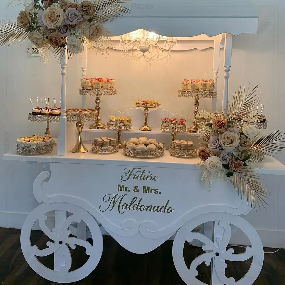 Wedding Display Racks champagne Cart Dessert bar Cotton Candy Cart With Wheels for Parties