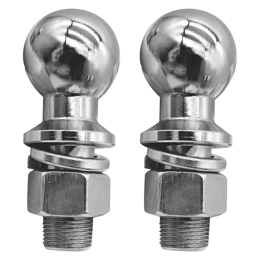 

2 Pcs Tow Ball Trailer Bumper Hitch Connector Towing Part Metal for Trailers Car Silver