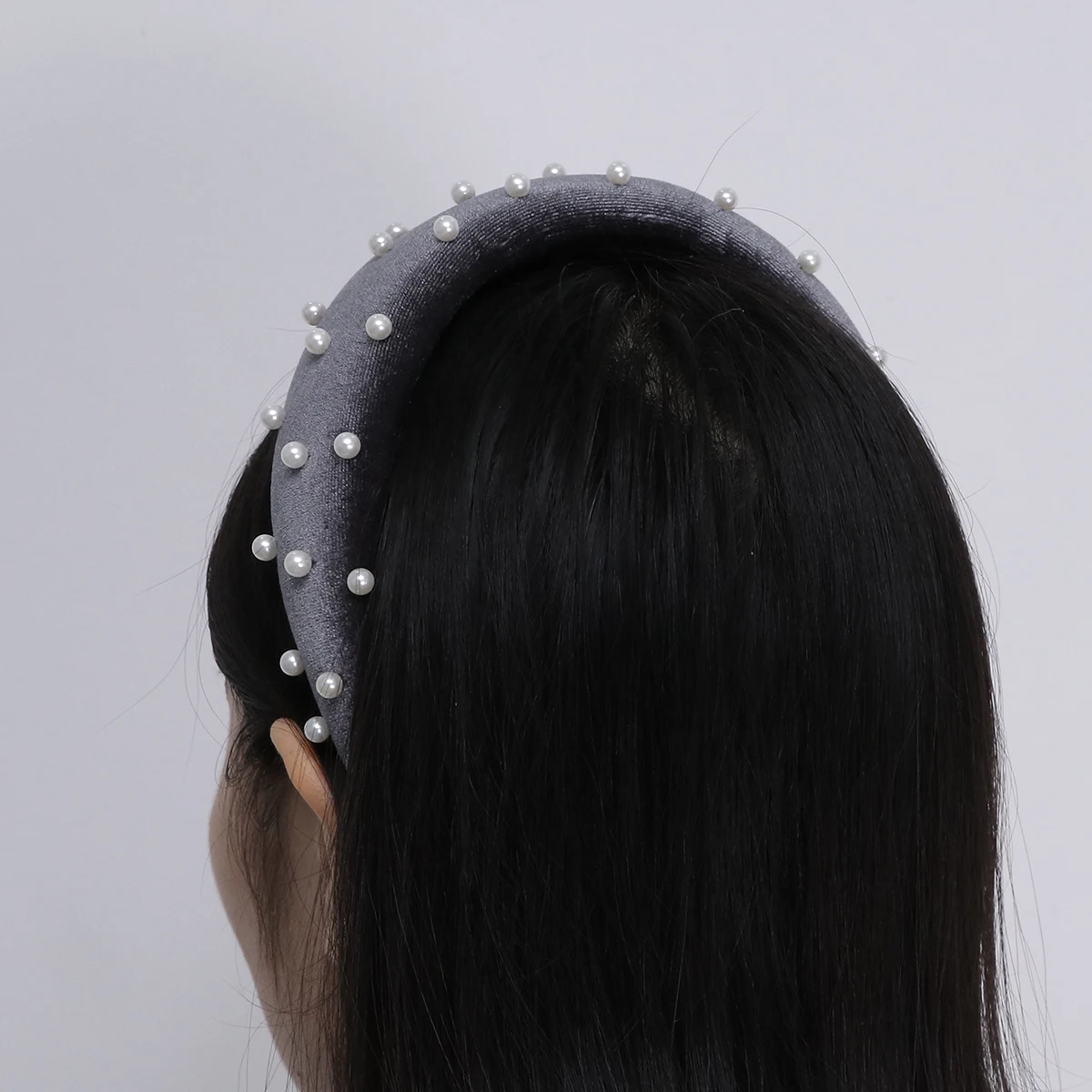 

Wide Brim Hair Hoop Decor for Women Lightweight Elegant Large Rim Headband Rhinestones Makeup Fabric Hair Lint Lady