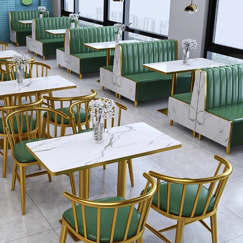 

Cheap Wholesale Commercial Pu Leather Golden Table and Chairs Restaurant Furniture Sofa Booth Seating