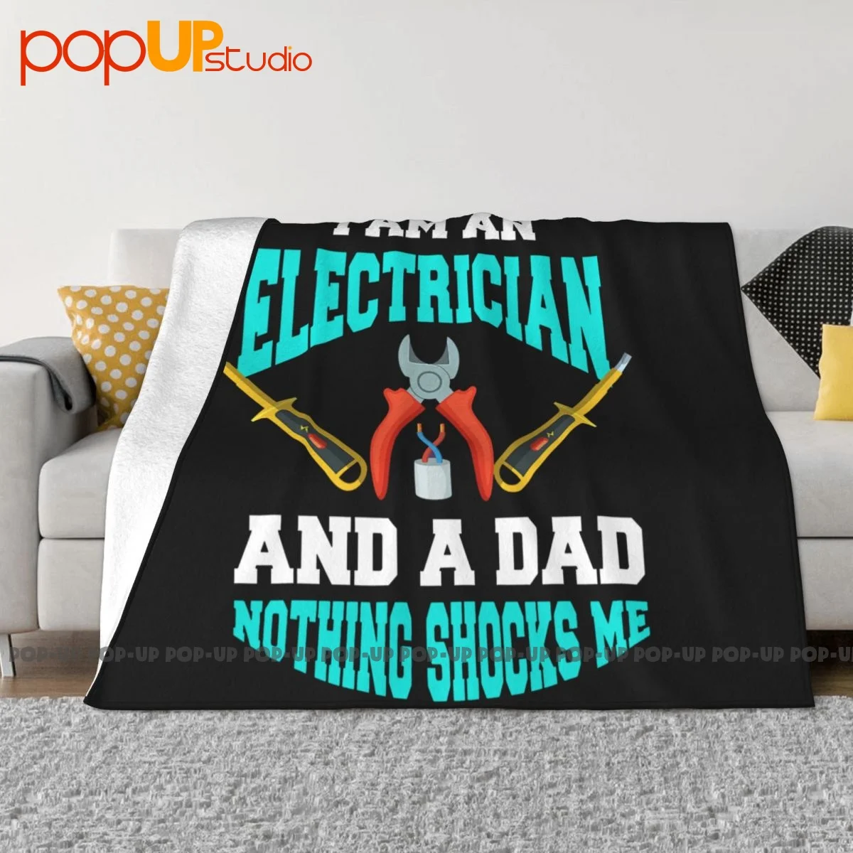 I Am An Electrician And A Dad Nothing Shocks Me Blanket High Comfort Coral Fleece Bedding Supply Sofa Decorative